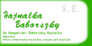 hajnalka baborszky business card